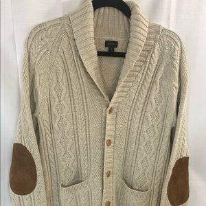 J Crew Women’s Shawl Collar Cream Sweater Size S